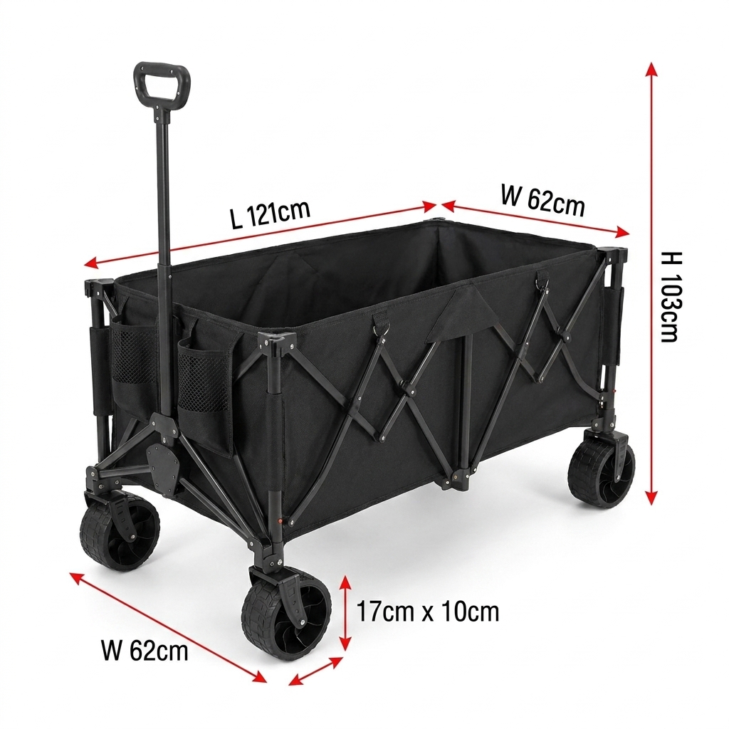 Outdoor Camping Table - Custom Heavy-Duty Folding Wagon Cart with