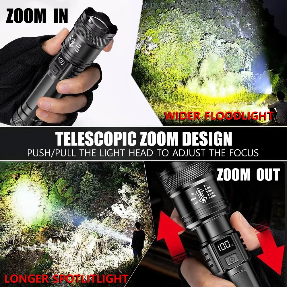 100000LM Super Bright Flashlig - огляд і ціна Outdoor Camping Lamp