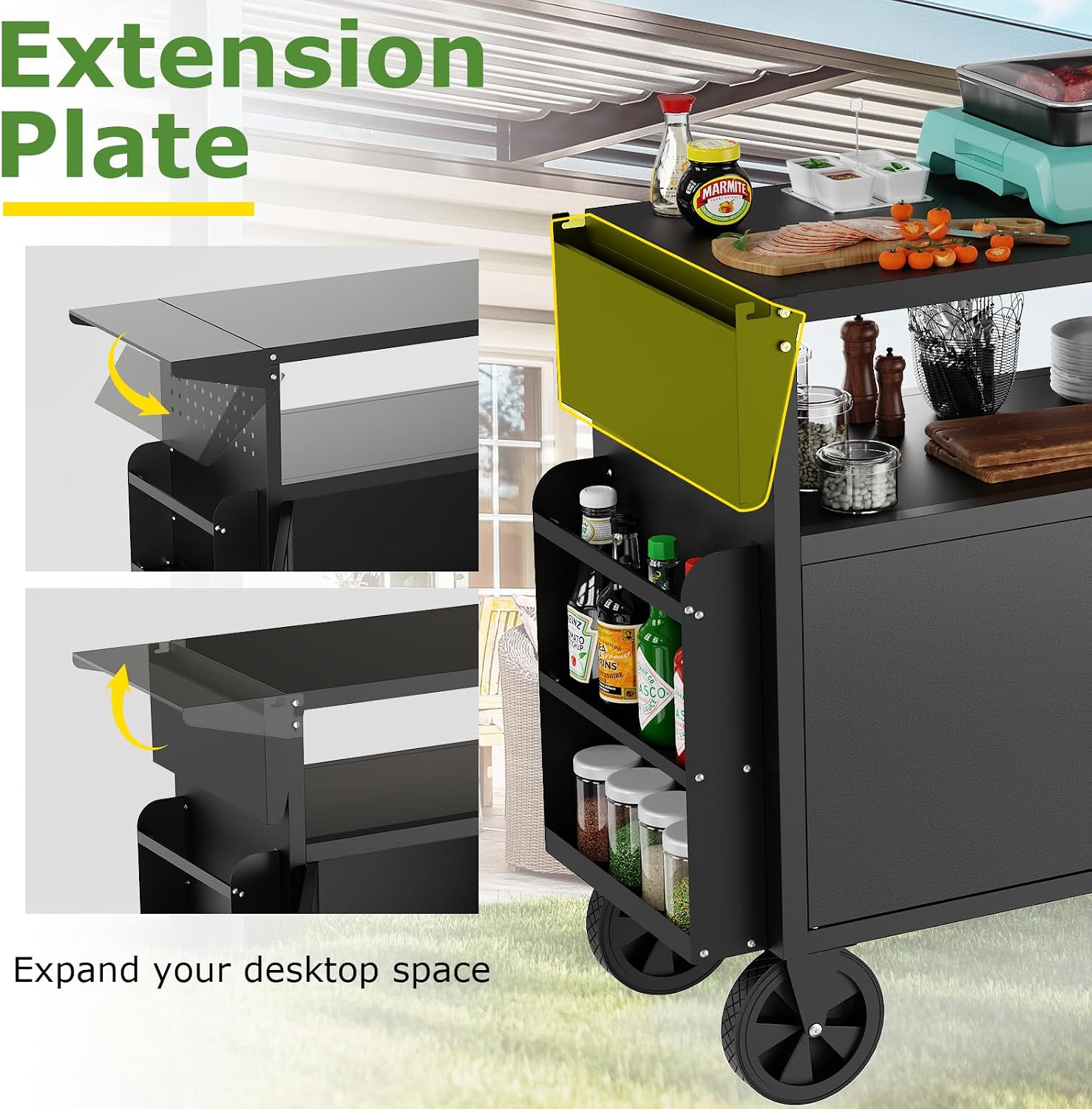 Outdoor Grill Cart Table With  - огляд і ціна Outdoor Camping Table