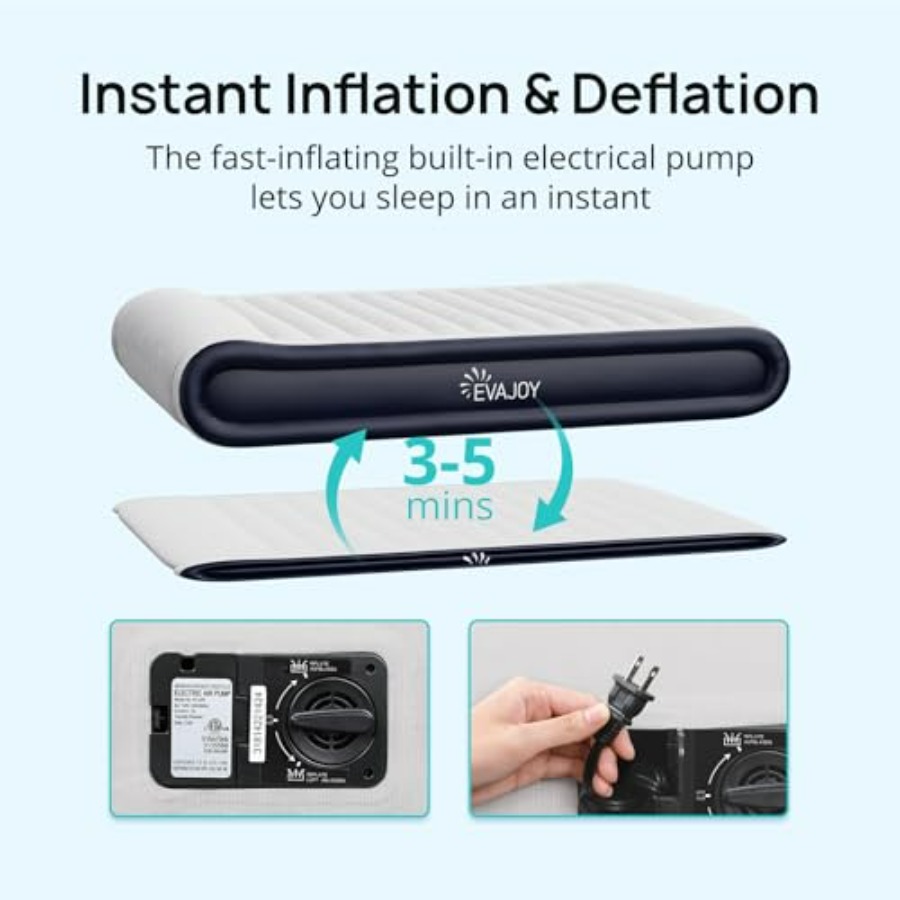 Queen Air Mattress with Built- - огляд і ціна Camp Pillow Compressible