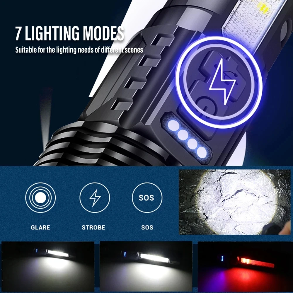 Powerful XHP50 LED Flashlight  - огляд і ціна Outdoor Camping Lamp