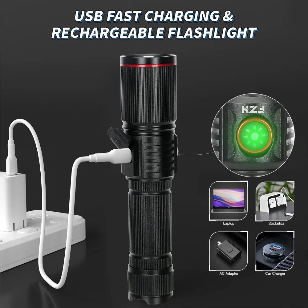 Powerful LED Flashlight Type C - огляд і ціна Camping Rope