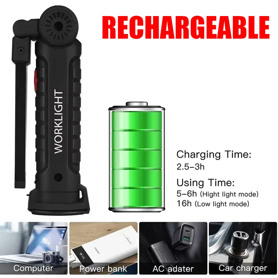 New Portable COB LED Flashligh - огляд і ціна Outdoor Camping Lamp