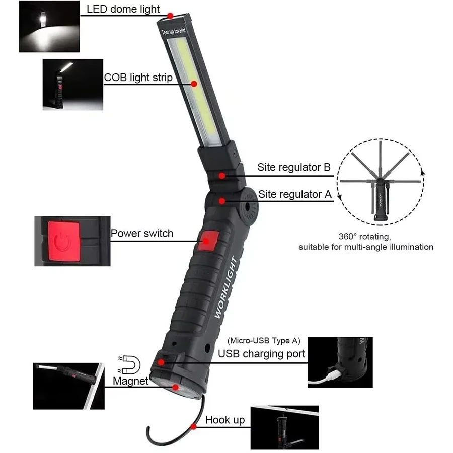 New Portable COB LED Flashligh - огляд і ціна Outdoor Camping Lamp