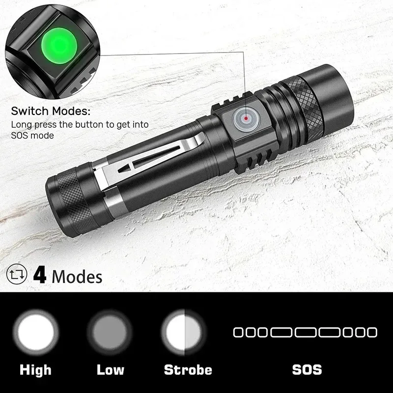 T6 LED Rechargeable Flashlight - огляд і ціна Outdoor Camping Hiking