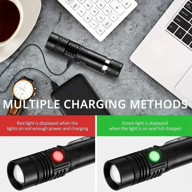 T6 LED Rechargeable Flashlight - огляд і ціна Outdoor Camping Hiking