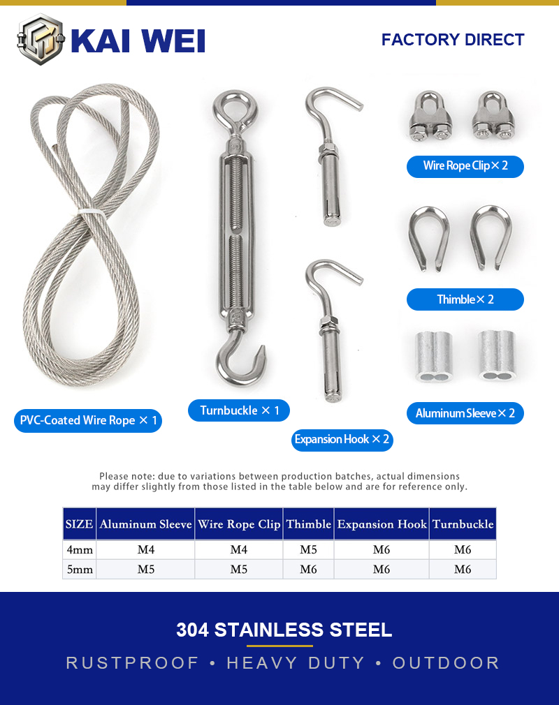 KAIWEI PVC Coated 304 Stainles - огляд і ціна Camping Rope